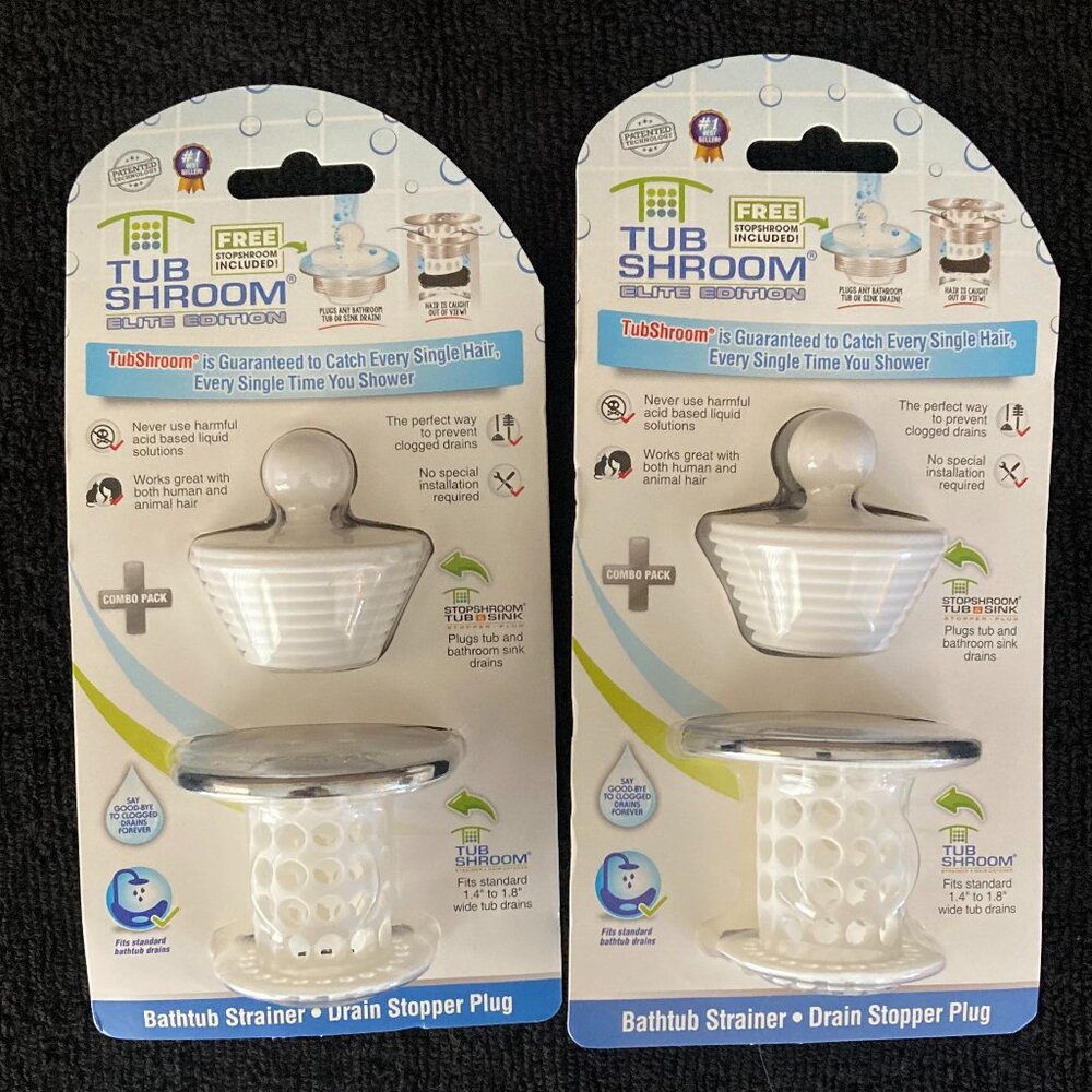TubShroom Bathtub Strainer and Hair Catcher -2 packs